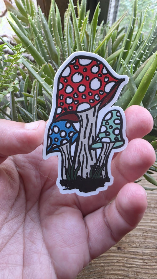 Mushroom Trio Vinyl Sticker